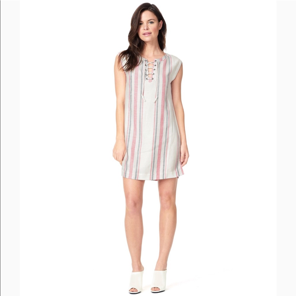 Cupcakes and Cashmere Reed Striped Linen Dress